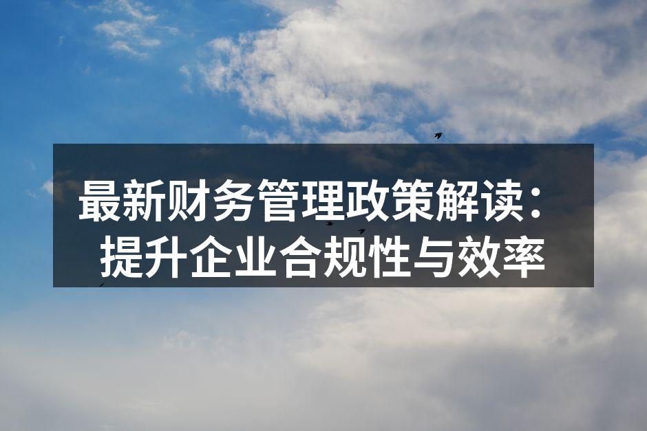 最新财务管理政策解读：提升企业合规性与效